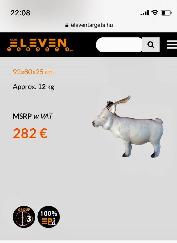 Koza Eleven, 3D terč pro kuše a luky
