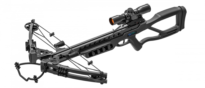 Man Kung XB 86 Fighter Black 185 lb compound crossbow set with scope