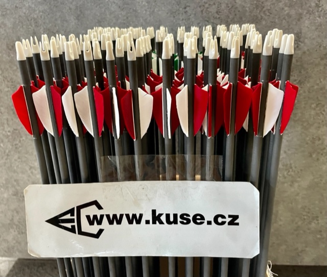 Carbon arrows for bows 30", feather vanes 2", 10ks, 100% carbonové fibre